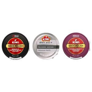 Kiwi Shoe Polish Variety Black Cordovan Select Brown Leather Care 31g 1.125oz Ea